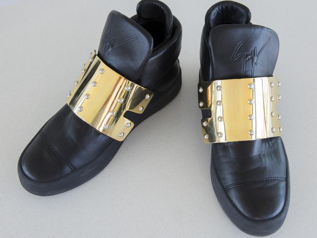 Guiseppe Zanotti high-top sneakers: Tim went to a sound check at the Crown, popped into Harrolds and bought these for me. He took them home and then went back to the gig. When I got home and saw the bag, I was like, “Oh my God, are these for me?”