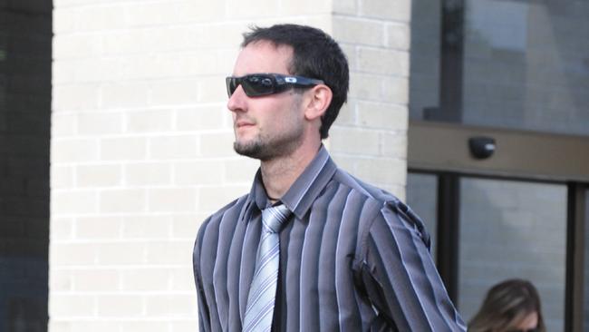 Matthew Heyward, son of Glenys, leaving court in Mount Gambier. (Pic: News Corp)