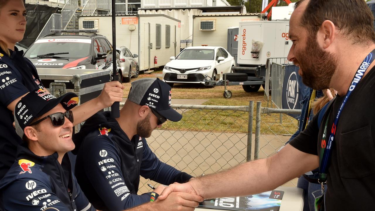 Watpac Townsville 400 Day One. Socials. Supercar driver Jamie Whincup with Bendan Radke from Cairns. Picture: Evan Morgan