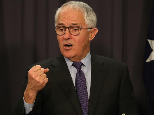 Prime Minister Malcolm Turnbull speaks to the media yesterday / Picture: Ray Strange