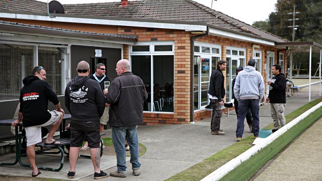 A group of regulars at the North Manly Bowling Club on the day it shut its doors in 2018. The abandoned club is set for a new lease of life. Picture: Adam Yip