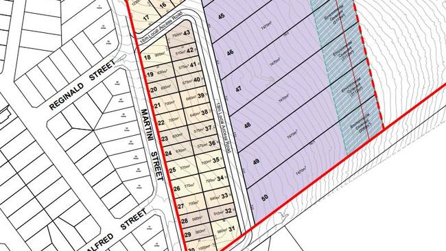 Plans for Rifle Range Rd at Mount Lofty by Defence Housing Australia, which were rejected by the council.