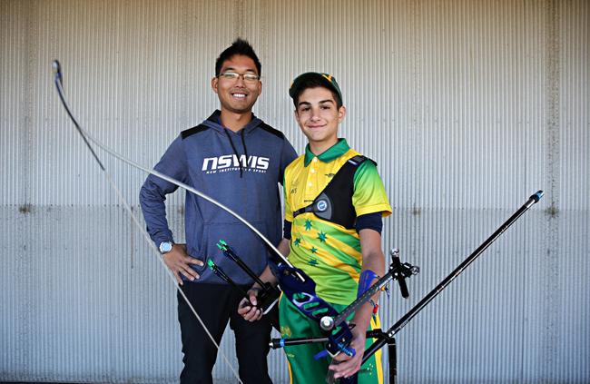 Giorgio with his coach Ricci Cheah. Picture: Adam Yip