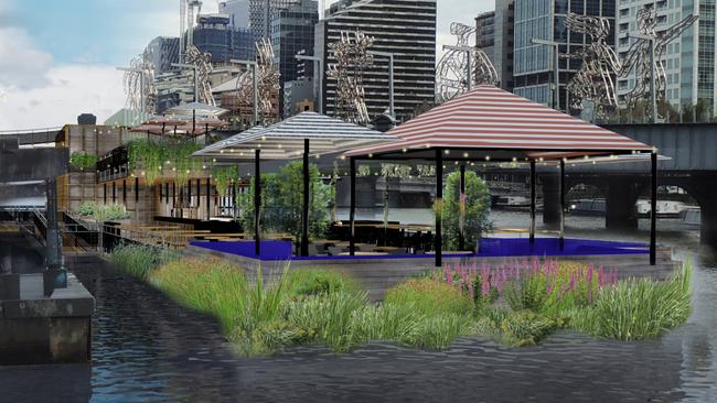 The Yarra Botanicals floating bar will open next year if approved. Pic: Australian Venues Co