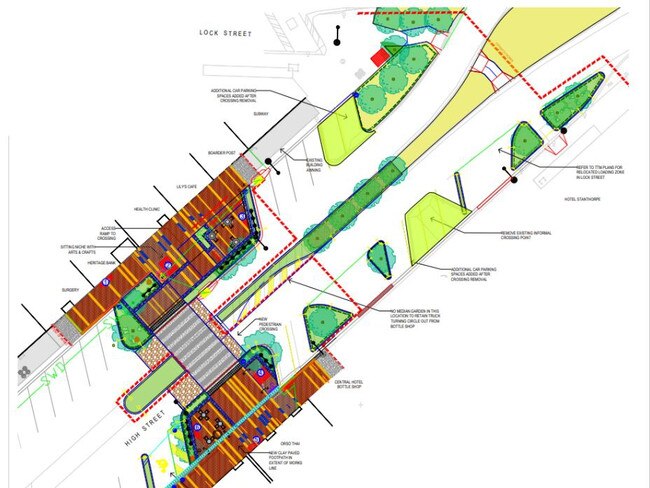 Plans outlining the Stanthorpe streetscape concept. Photo: SDRC