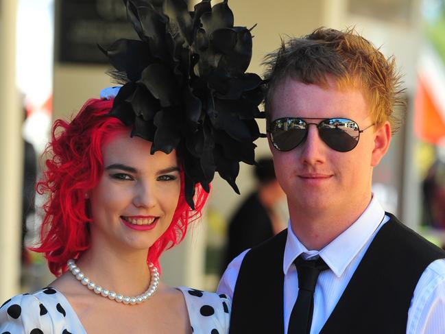 Ladies Day 2012 at Cluden Park race track, Townsville. Corbin McClernon 21 of Idalia with Tiffany Hone 20yo of Mundingburra.