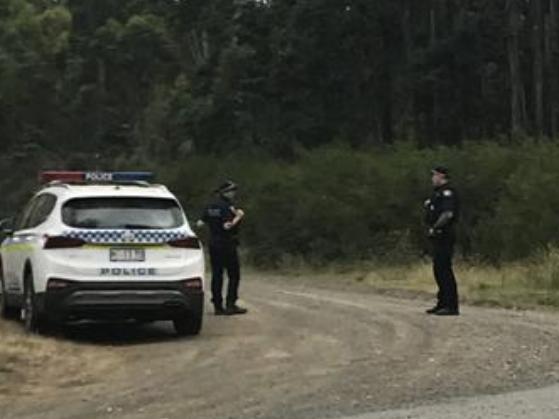 Police in Tasmania are hunting for a knife-carrying man with camouflage paint on his face following the death of another man at a house in rural Reedy Marsh. Picture: Supplied