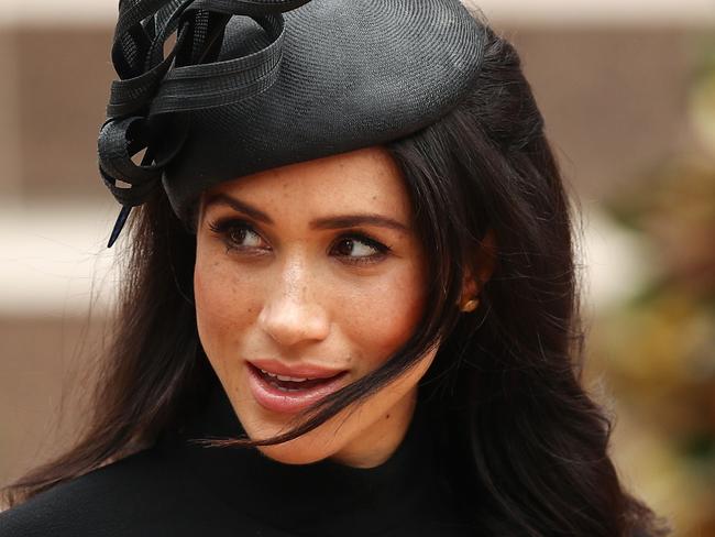 Meghan, the Duchess of Sussex looks on at the Anzac Memorial at Hyde Park, Sydney, Australia, Saturday, October 20, 2018. The Duke and Duchess of Sussex are on a 3-week tour of Australia, New Zealand, Tonga, and Fiji and are in Sydney to launch the 2018 Invictus Games, an Olympic-style event for disabled and ill service people. (AAP Image/Brendon Thorne) NO ARCHIVING