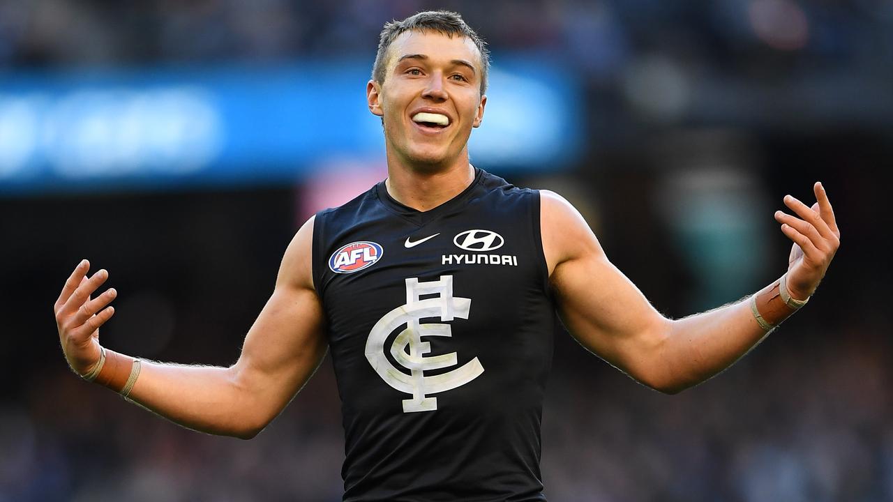 Patrick Cripps had 38 disposals and four goals in Carlton’s remarkable win over Brisbane. (AAP Image/Julian Smith)