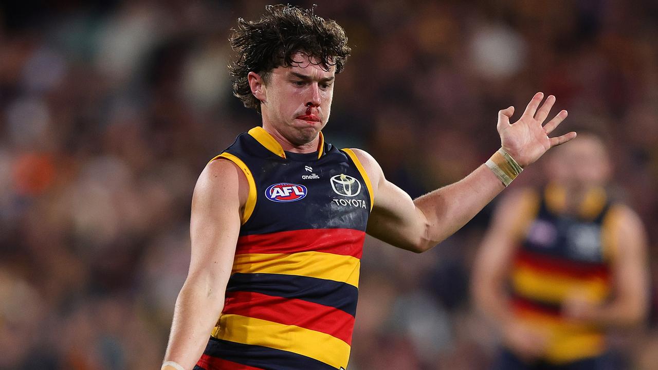 Ned McHenry will be staying in Adelaide next year despite being delisted by the Crows. Photo by Sarah Reed/AFL Photos via Getty Images