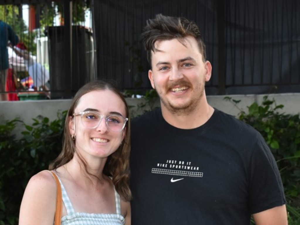 Ashleigh Clark and Lachlan Godfrey at the CBD Christmas Fair in Rockhampton on December 3, 2022.