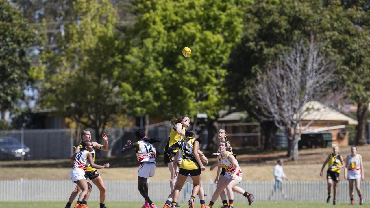 University Cougars against Toowoomba Tigers in AFL Darling Downs Toowoomba Toyota Cup senior women grand final at Rockville Park, Saturday, September 2, 2023. Picture: Kevin Farmer