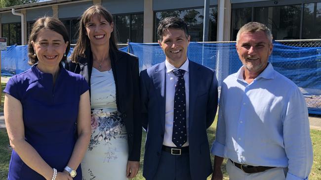 Premier Gladys Berejiklian, Wendy Lindsay, Services Minister Victor Dominello and Glenn Brookes. Picture: Lawrence Machado