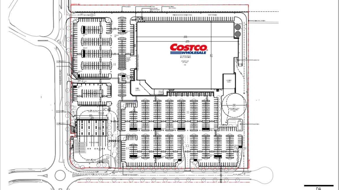 DA LODGED: Costco's DA show plans for a massive warehouse at Bundamba including hundreds of car parking spaces and a petrol station.