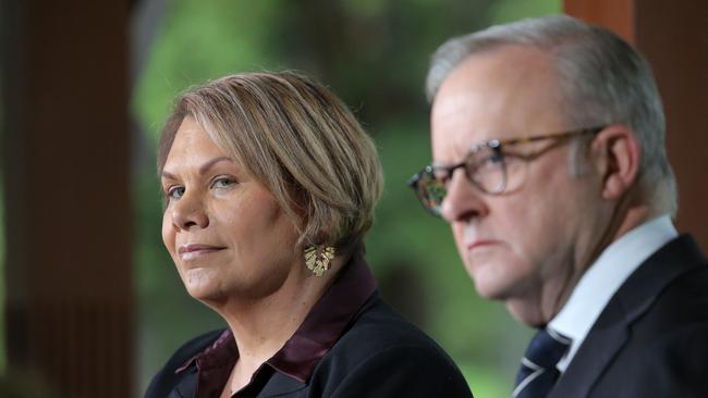 Prime Minister Anthony Albanese announces former Green's Senator Dorinda Cox has joined the Labor Party. Picture: NewsWire/Philip Gostelow