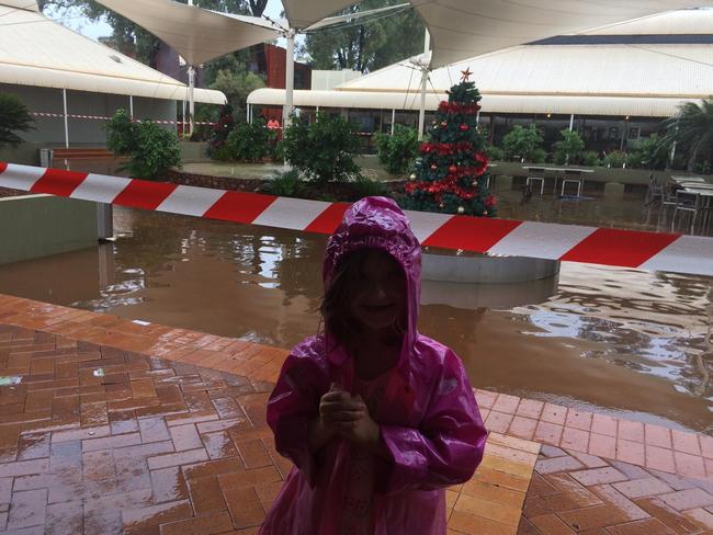 Flash flooding at Uluru has led to the closure of the national park. Picture: Parks Australia