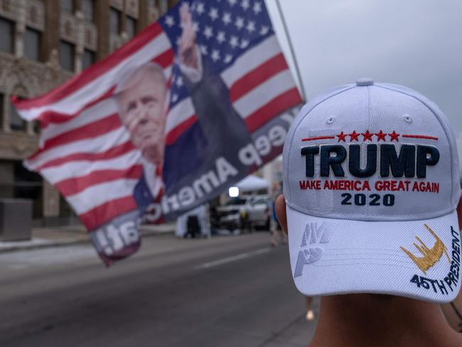 Supporters of US President Donald Trump camp near the BOK Center in Tulsa, Oklahoma. Picture: AFP