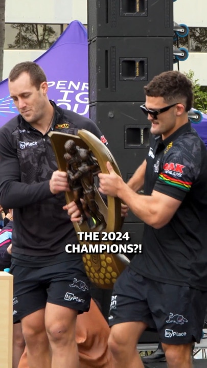 Penrith Panthers celebrate their four-peat with the fans