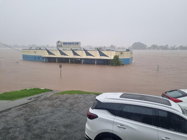 Taree Aquatic Centre and its restaurant Sailo's were inundated by the bursting Manning River at the height of the Mid North Coast flood disaster on May 22. Picture: Supplied