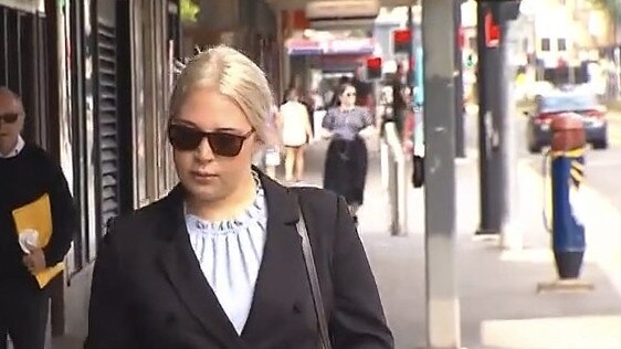 Maddison Hickson arrives at NSW Supreme Court at Newcastle where she was on trial for murdering her father. Ms Hickson was found not guilty. Picture: NBN News