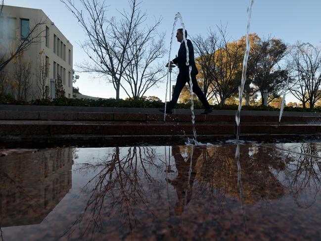 CANBERRA, AUSTRALIA - MAY 14: Treasurer of Australia Jim Chalmers arrives at Parliament House on May 14, 2024 in Canberra, Australia. Australia's Labor government is grappling with a slowing economy, weaker commodity prices, soaring housing costs and a softening labor market as it prepares to unveil its federal budget on May 14. To counter these headwinds, the budget is expected to feature smaller revenue upgrades compared to recent years, while outlining the government's interventionist policies aimed at boosting domestic manufacturing and the transition to green energy. Critics warn that such industrial policies risk fueling inflation and diverting resources from more productive sectors of the economy. The budget is seen as a key opportunity for the Labor government to deliver broad economic support that analysts say is fundamental to re-election chances next year. (Photo by Tracey Nearmy/Getty Images)