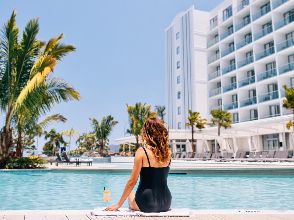 The stunning resort pool at the Crystalbrook Collection’s Riley in Cairns. Picture: Tourism Tropical North Queensland