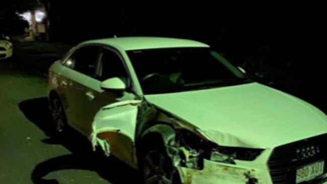 Southern Gold Coast crime — an Audi which was stolen and crashed by youths at Palm Beach.