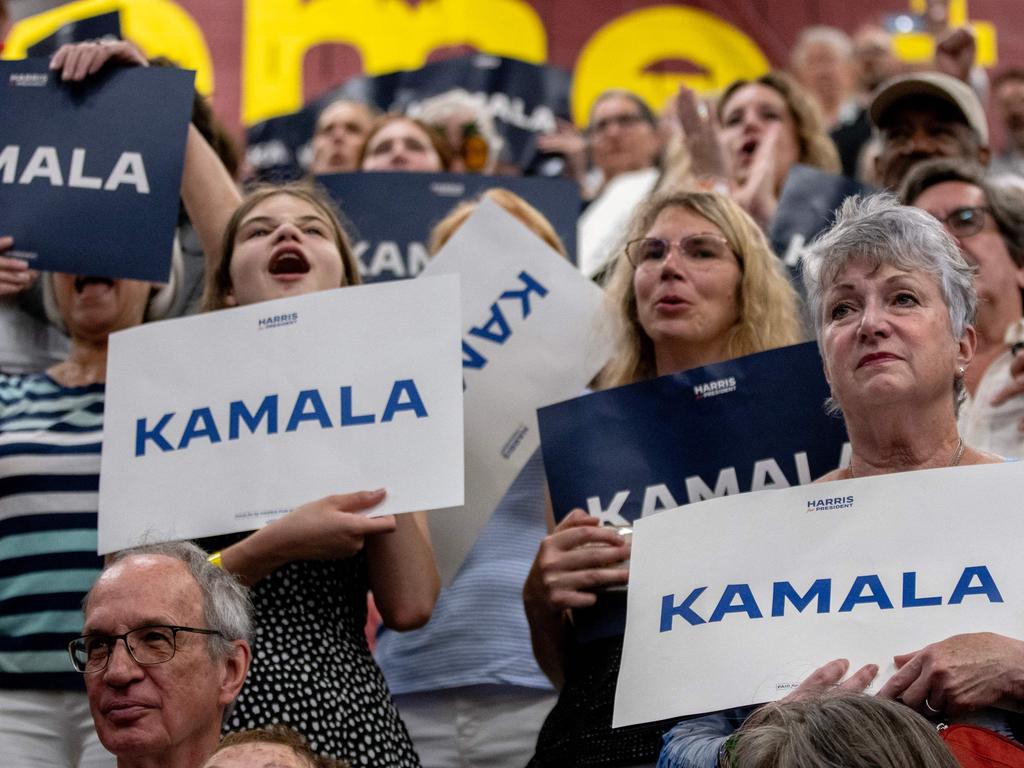 Supporters of Vice President Kamala Harris at her campaign rally. Picture: Getty Images