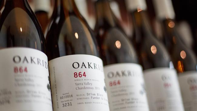 Oakridge Wines’s 864 chardonnay. Picture: Supplied.