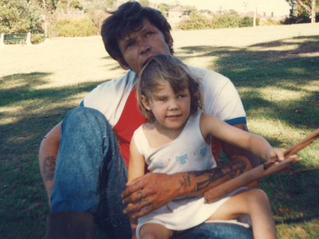 Nina Young with her father Allan, a convicted murderer, in 1990.