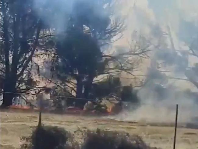 A watch and act alert has been issued for Bolivar as an out of control bushfire burns in the area. Picture: 9 News Adelaide