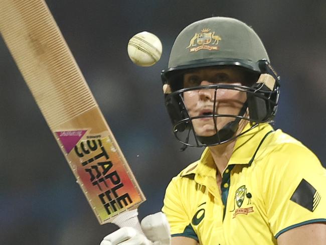 NAVI MUMBAI, INDIA - JANUARY 7: Ellyse Perry of Australia plays a shot during game two of the women's T20I series between India and Australia at DY Patil Stadium on January 7, 2024 in Navi Mumbai, India. (Photo by Pankaj Nangia/Getty Images)