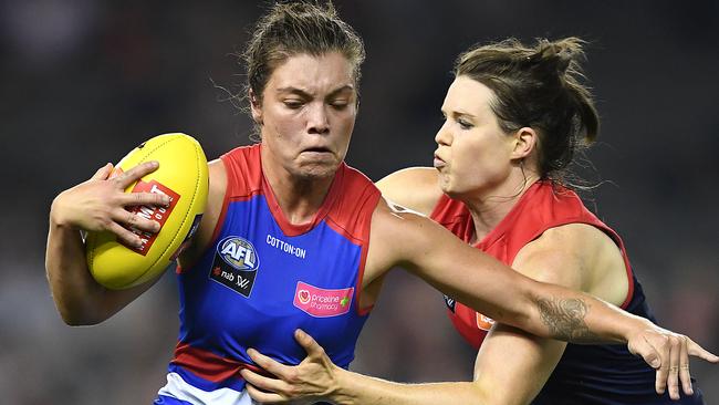 Two AFLW matches were played at Marvel Stadium on Saturday — Collingwood v North Melbourne and Western Bulldogs v Melbourne. Picture: Getty