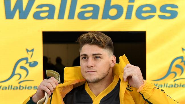 Wallabies player James O'Connor is seen during the Australian Wallabies Captains Run at Eden Park in Auckland, New Zealand, Friday, August 16, 2019. The Australian Wallabies player the New Zealand All Blacks in the second Bledisloe Cup on Saturday. (AAP Image/Dave Hunt) NO ARCHIVING