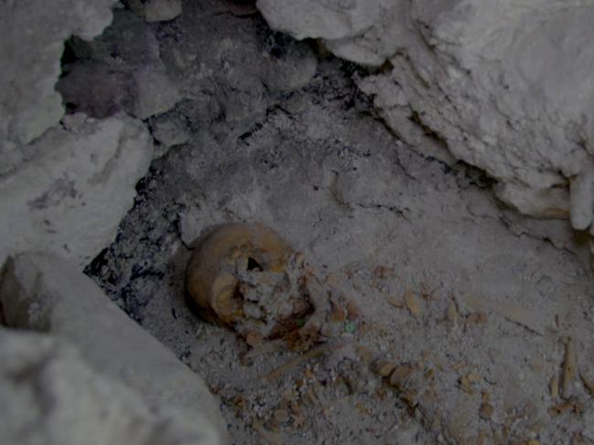 Peten jungle, Guatemala - Queen skull found in royal tomb (Wild Blue Media)