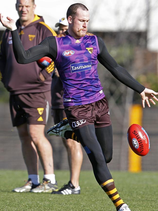 Jarryd Roughead back with a footy in his hands. Picture: Michael Klein