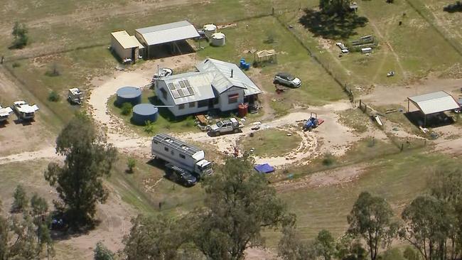 Nathaniel, Gareth and Stacey Train had been staying at the Wieambilla property. Picture: 9 News