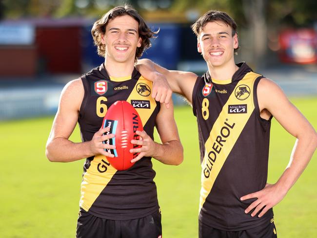 Carlton father-son prospects Ben and Lucas Camporeale. Picture: Cory Sutton