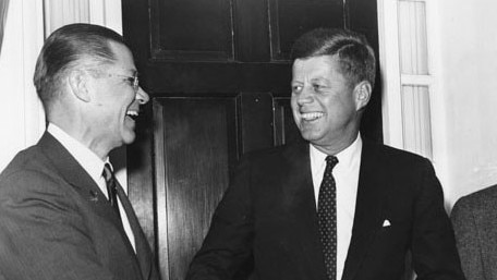 Then Defence Secretary Robert S McNamara and US President John F Kennedy in Wahington in 1960.