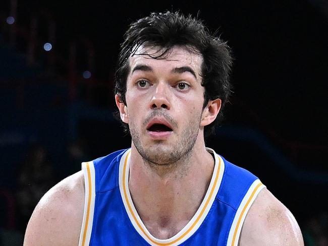 BRISBANE, AUSTRALIA - OCTOBER 17: Josh Bannan of the Bullets in action during the round five NBL match between Brisbane Bullets and New Zealand Breakers at Brisbane Entertainment Centre, on October 17, 2024, in Brisbane, Australia. (Photo by Bradley Kanaris/Getty Images)