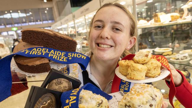 Elsie Johnson, 16, from Peake, won the ‘Most Outstanding Junior Cookery Exhibit’ for the second time with her jubilee cake. Picture: Kelly Barnes