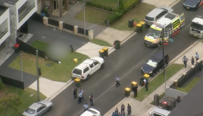 Emergency services were called to Stella Street, Fairfield Heights following reports of the shooting just after 8:30am. Picture: Nine