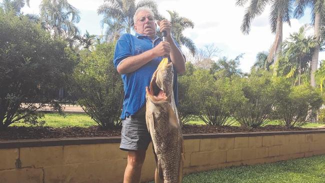 Fisho Glenn Smith enjoyed a Territory trip to remember, landing this impressive jewfish.