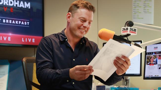 2GB radio host Ben Fordham in his Sydney studio. Picture: John Feder/The Australian