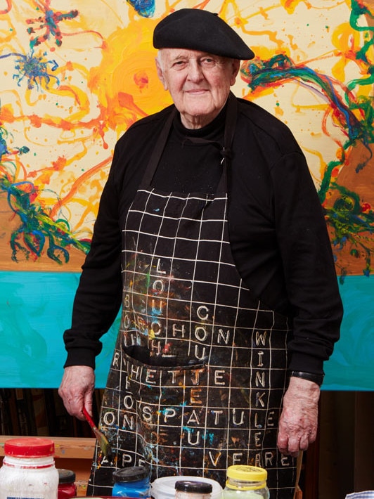 John Olsen in his home and studio in April, 2016. Picture: Art Gallery of New South Wales