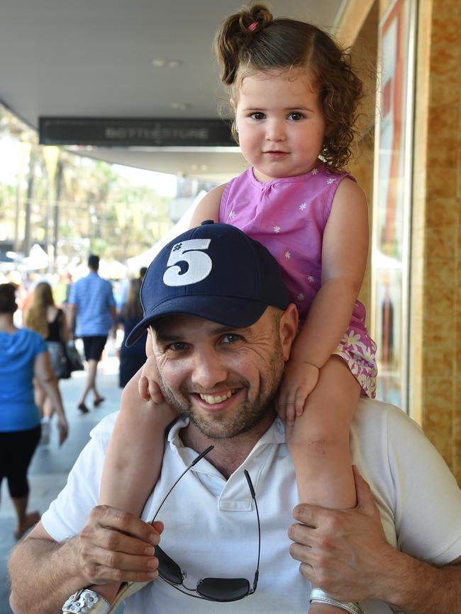 Scarlett Trieste, 2, and Carlo, of Castle at the Manly Jazz festival in 2014. Picture: Virginia Young