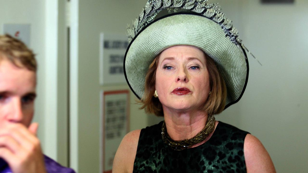 Gai Waterhouse during the 2012 protest with Tommy Berry. Picture: Peter Bull.