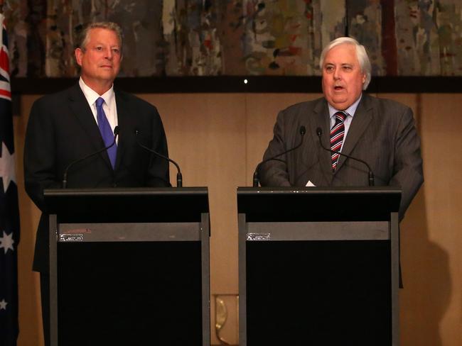 Odd couple: But Al Gore says of Clive Palmer “I like him”.