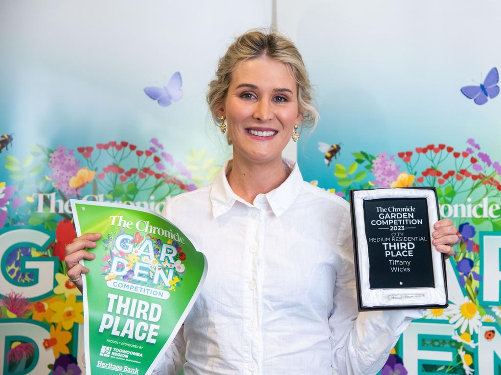 Tiffany Wicks wins third for City Medium Residential. Chronicle Garden Competition awards presentation was held at Oaks Toowoomba Hotel.Thursday September 14, 2023