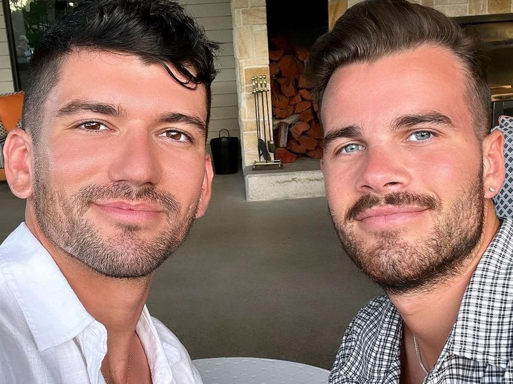 Luke Davies (left) and Jesse Baird (right) and Brokenwood Winery in the Hunter Valley, posted February 7, 2024. Picture: Instagram